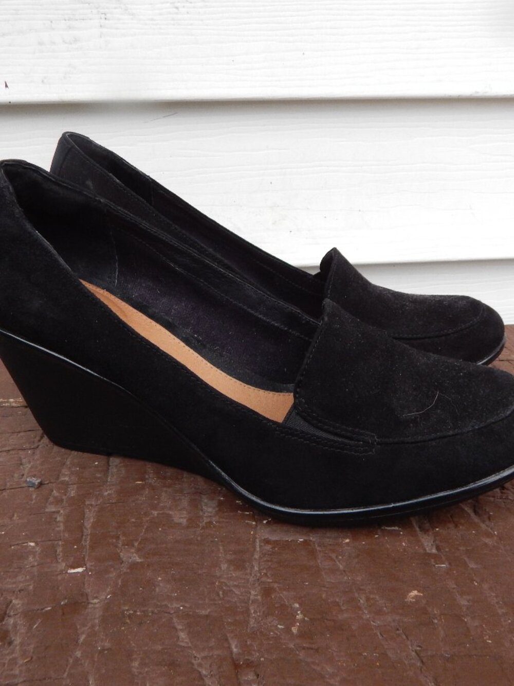 Clarks Artisan Black Wedge Shoes Size 11M Worn Once